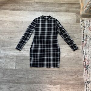 SHEIN Black and White Plaid Dress